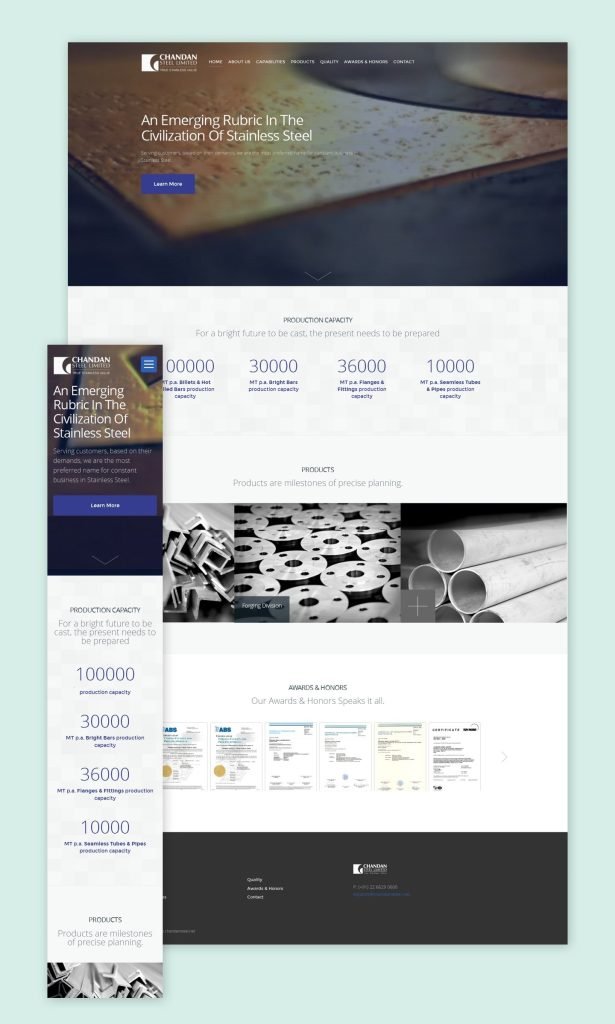 Chandan Steel Website Redesign